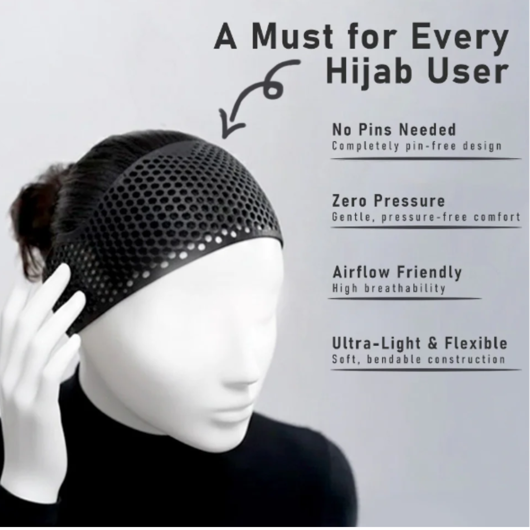 3D-Printed Non-Slip Hijab Grip Headband (Breathable & Lightweight)